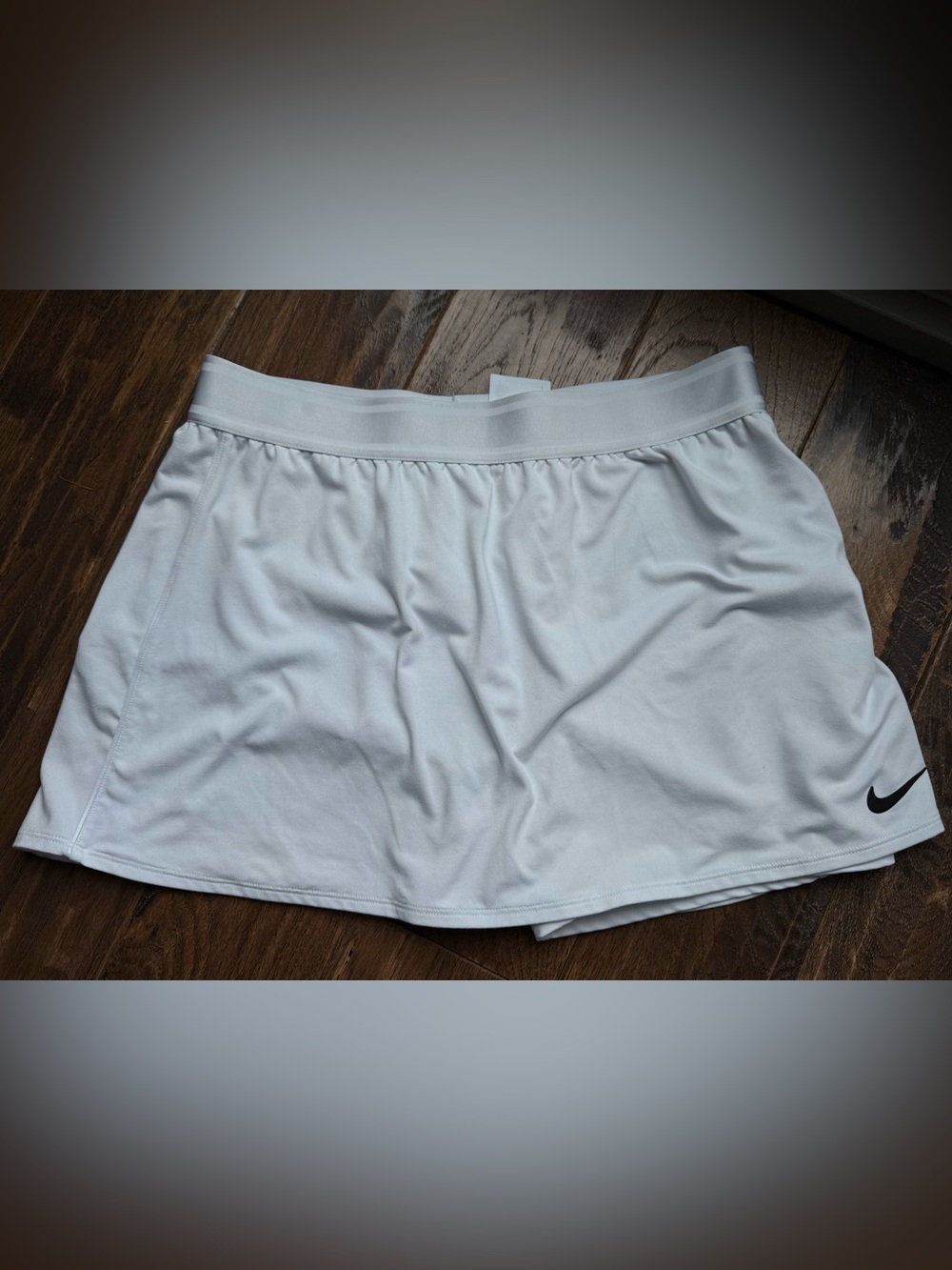 Nike White Women's Athletic Skort with Black Swoosh